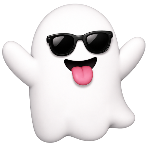 TabBoo ghost cheering with sunglasses